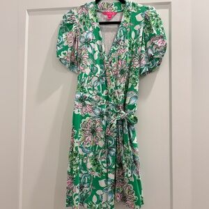 Lilly Pulitzer Sailynn Romper Green Spearmint Blossom